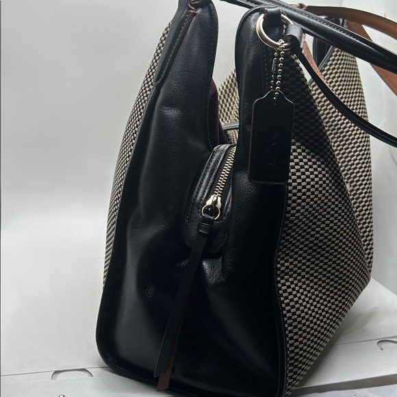 Coach Madison Carlyle Exploded Reps Brown/Black Leather Hobo Shoulder Bag Purse - Picture 4 of 16